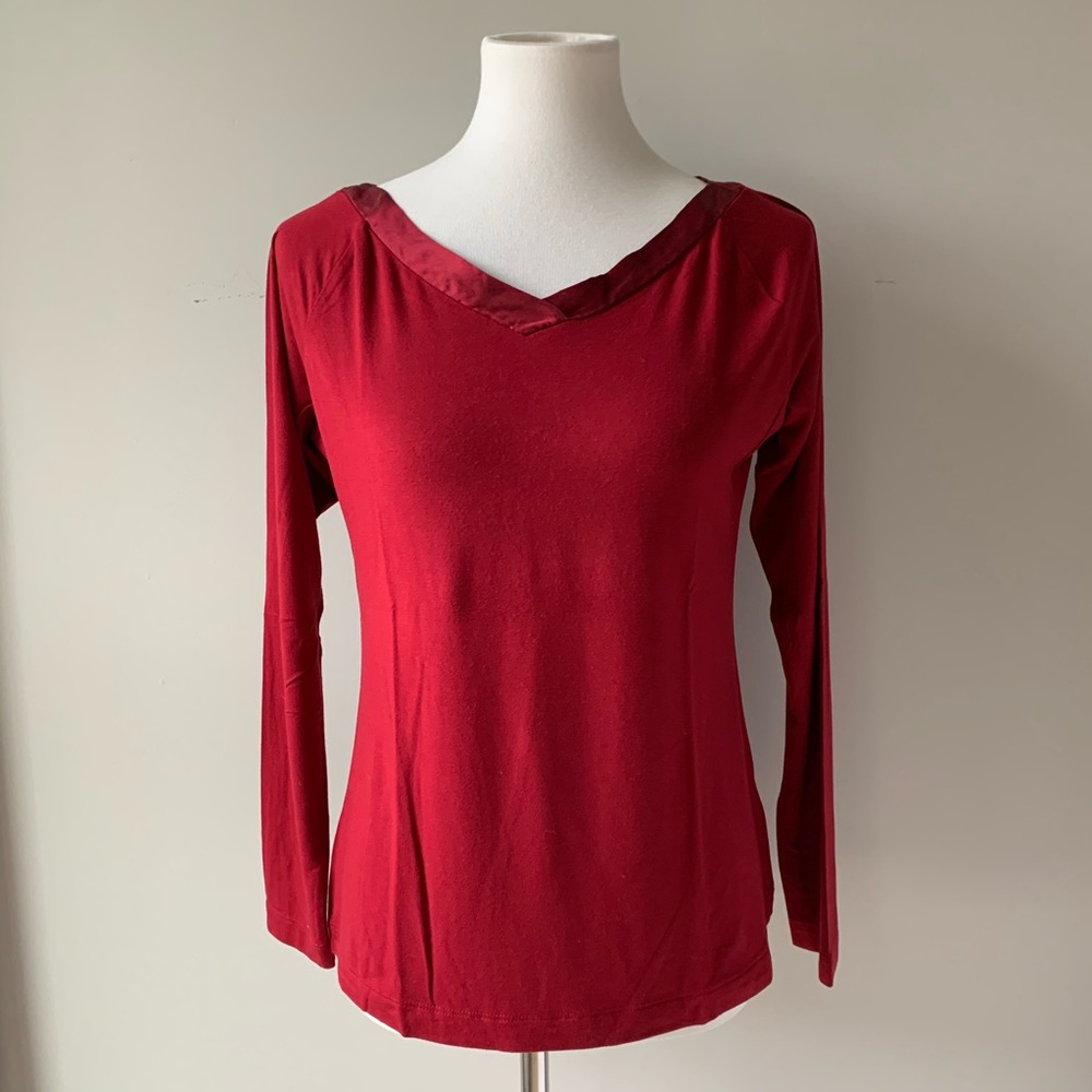 Banana Republic Red Long Sleeve Top Size Large
